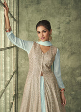 All Georgette Salwar Suit in Sky